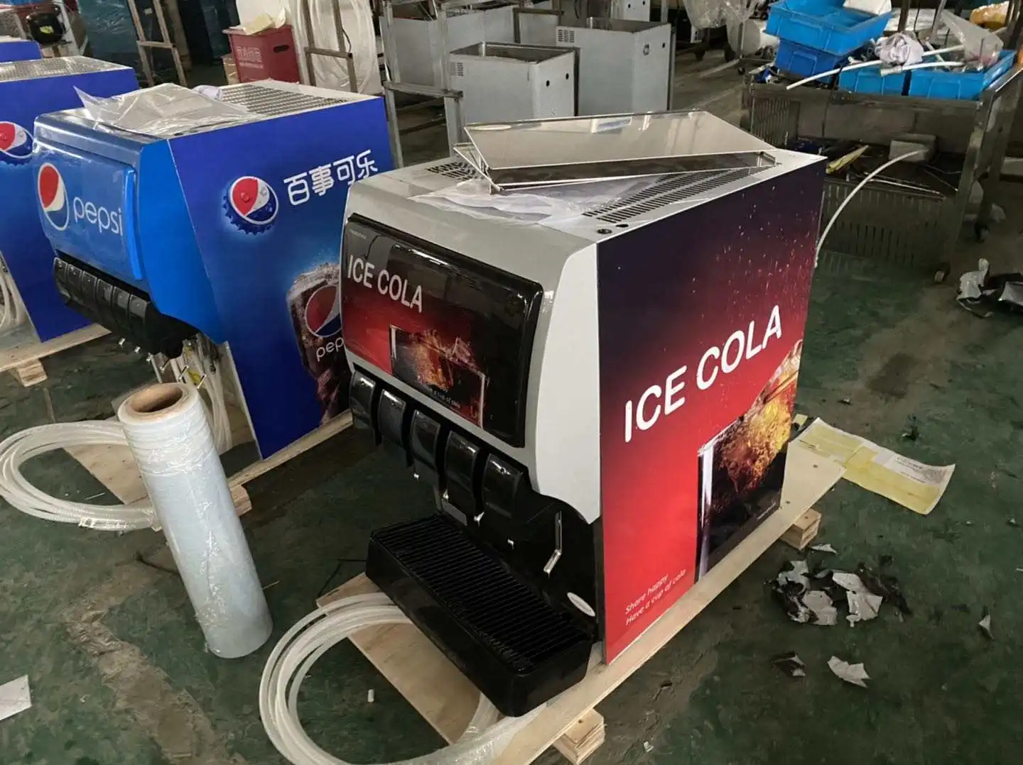 Post mix Soda fountain maker cola making machine connect with BIB or keg syrup system