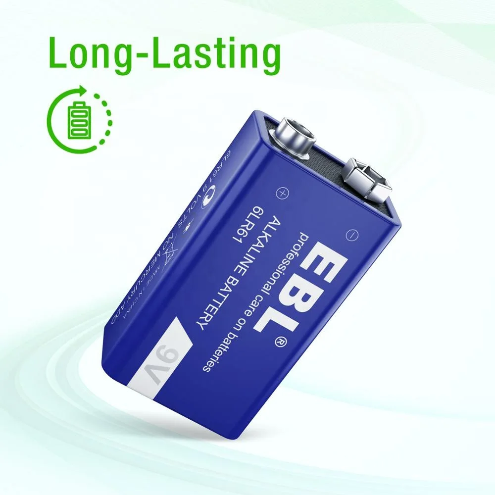  EBL 9V Alkaline Battery - Long Lasting 9 Volt For Smoke Alarms Electronic Toys