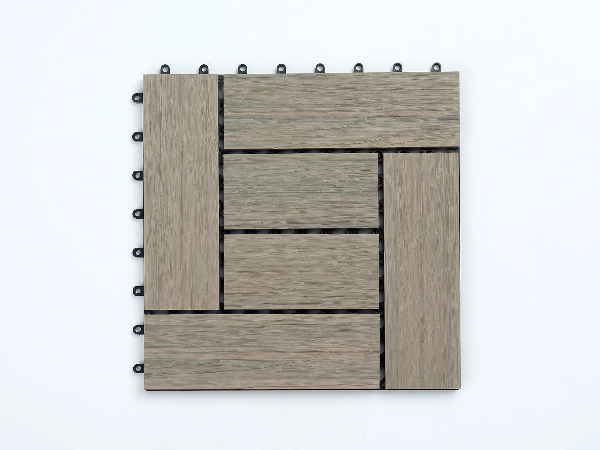 cheap price chocolate and reddish brown  decking 300 x 300 Cheap price Interlocking Wood Plastic Composite WPC DIY Decking Tiles