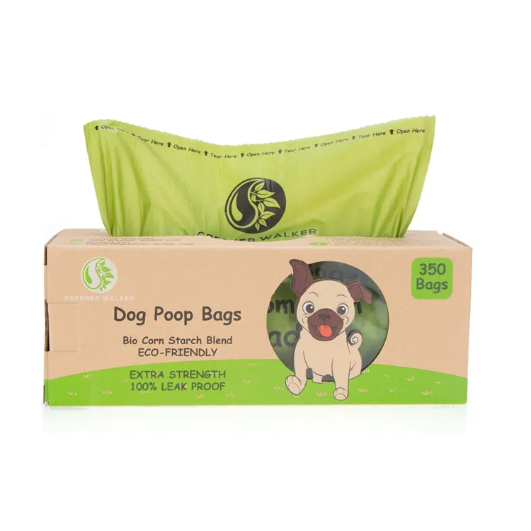 
Custom Printed Strong Home 100% Leak Proof Recycled Corn Starch Compostable Biodegradable Dog Poo Bags 