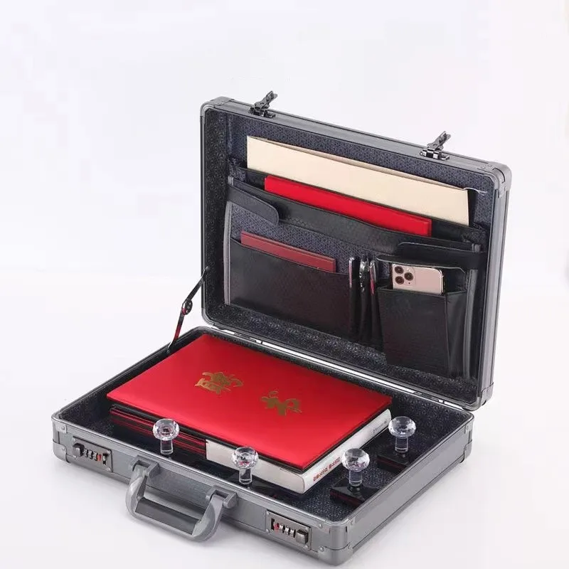 High quality in stock easy carry case grey color storage aluminum case for document
