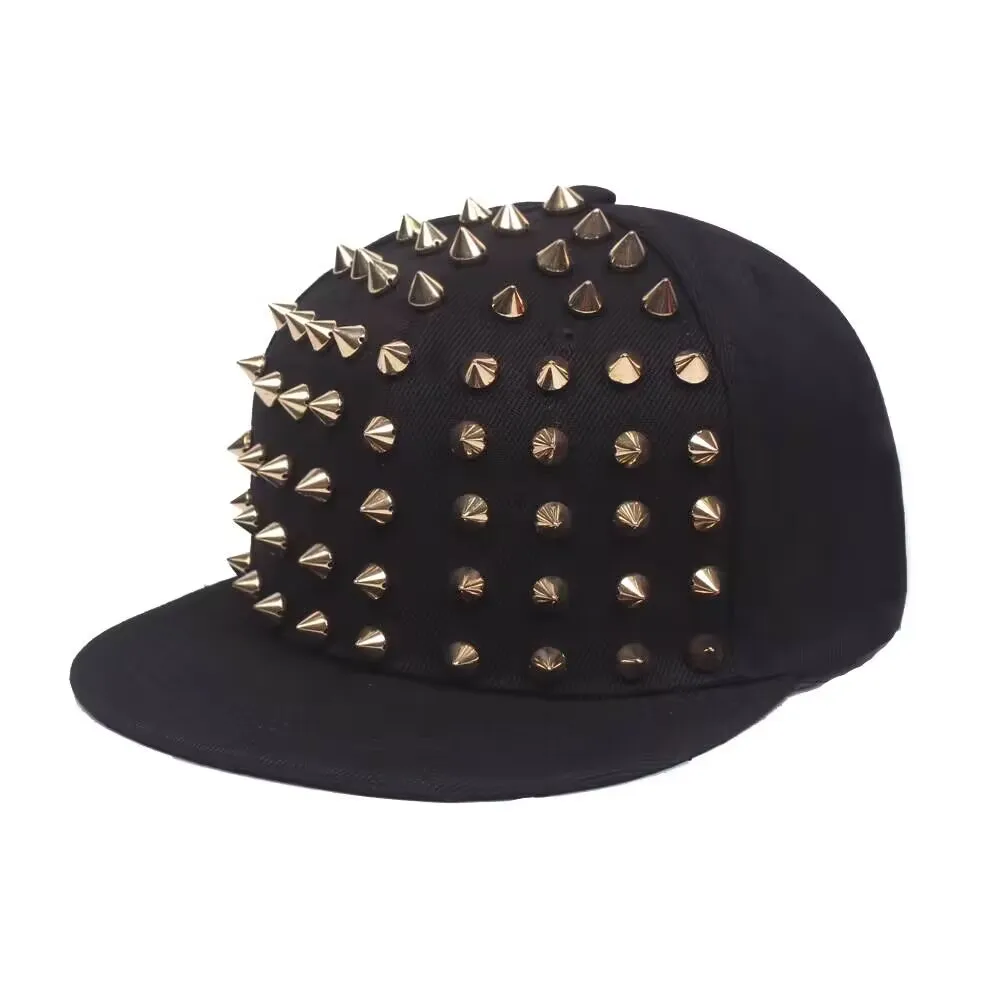 Unisex Punk Studded Baseball Hip-Hop Hat Adjustable Rock Cool Snapback Spike Rivet Stud Cap