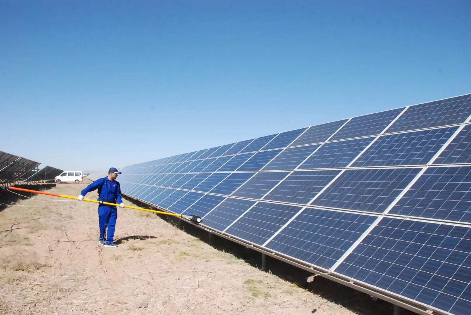 SUNLINK CB42 Solar Panel Cleaning Mobile Tools Telescopic Brush Solar Panel Cleaning Machine
