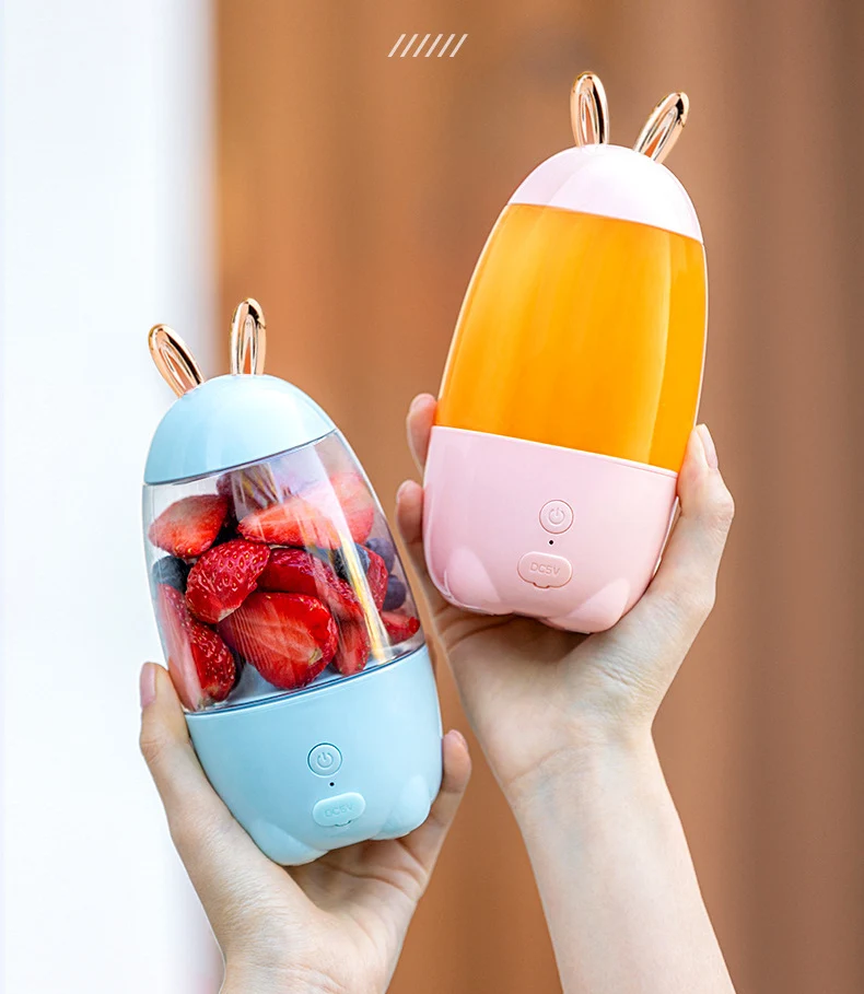 2021 CPYP mini 350ml portable blender and rechargeable personal rabbit ear mini fruit USB juicer bottle