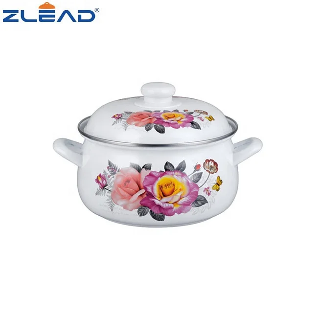Zhili 811D Cookware Set Pot Enamel Clear Glass Cooking Pot