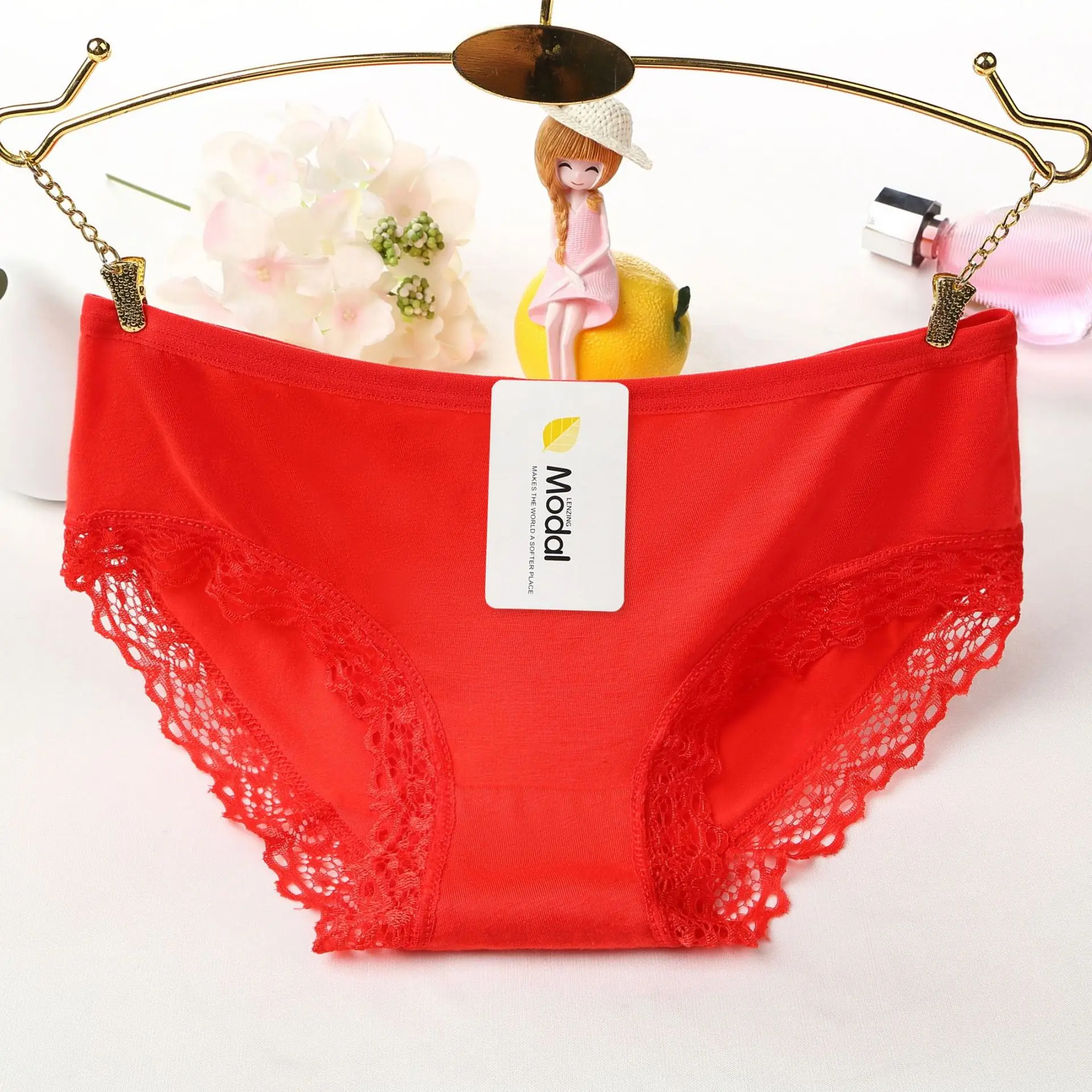 2022 New design breathable briefs female underwear lace soft comofrtable Modal women panties