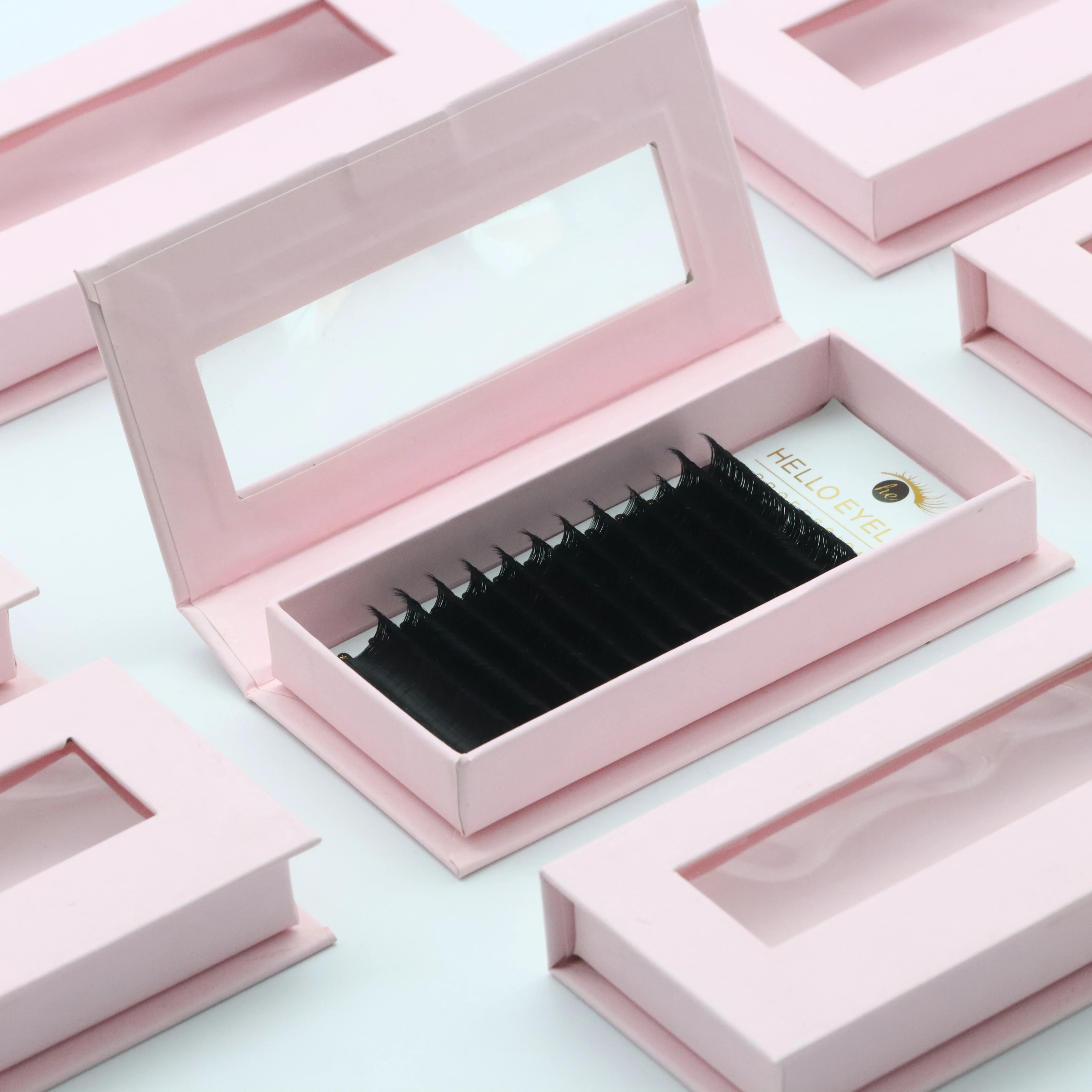 Mix 8-25mm Handmade Korean Pbt J/B/C/D/L/LU(M) CURL Cashmere Eyelash Extension Natural Soft Faux Mink Lash Extensions