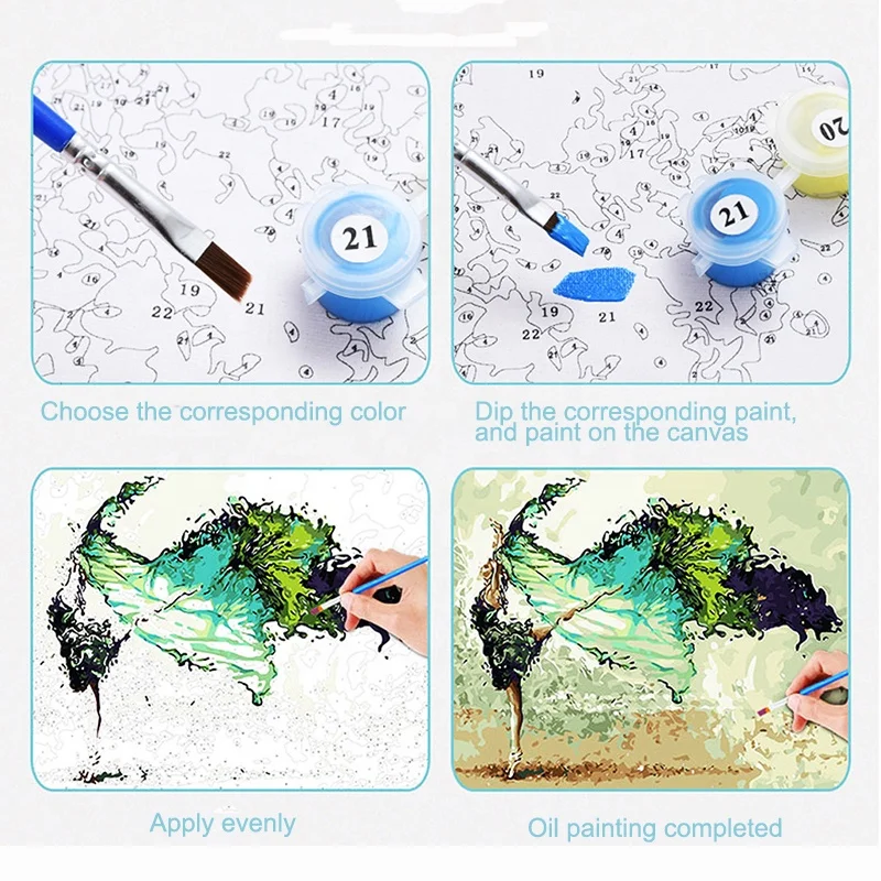 painting By Numbers Floral Abstract Living Room Poster Decoration Painting Canvas  DIY Digital Oil Painting