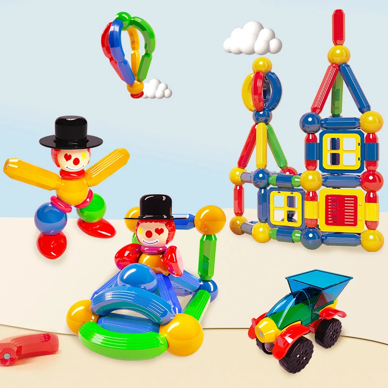 Educational Magnet Building Blocks Magnetic Building Toys for Kids Magnetic Balls and Rods Set