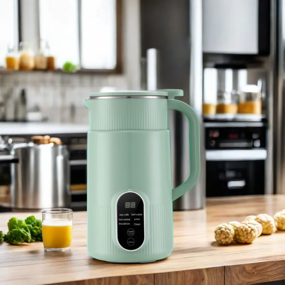 Automatic Soybean Milk Machine 8 Modes Green-Delayed Start Heat Preservation Boiling Water Features Homemade Almonds Oats Milk