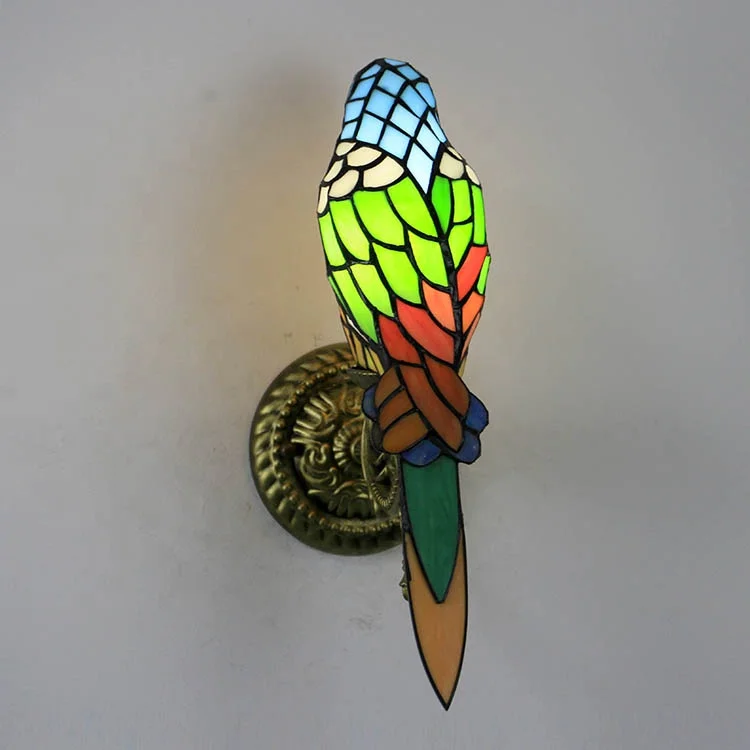 LongHuiJing Tiffany style Bird Stained Glass Wall Lamp Antique Wall Sconce lights Retro Corridor Balcony Aisle lamps