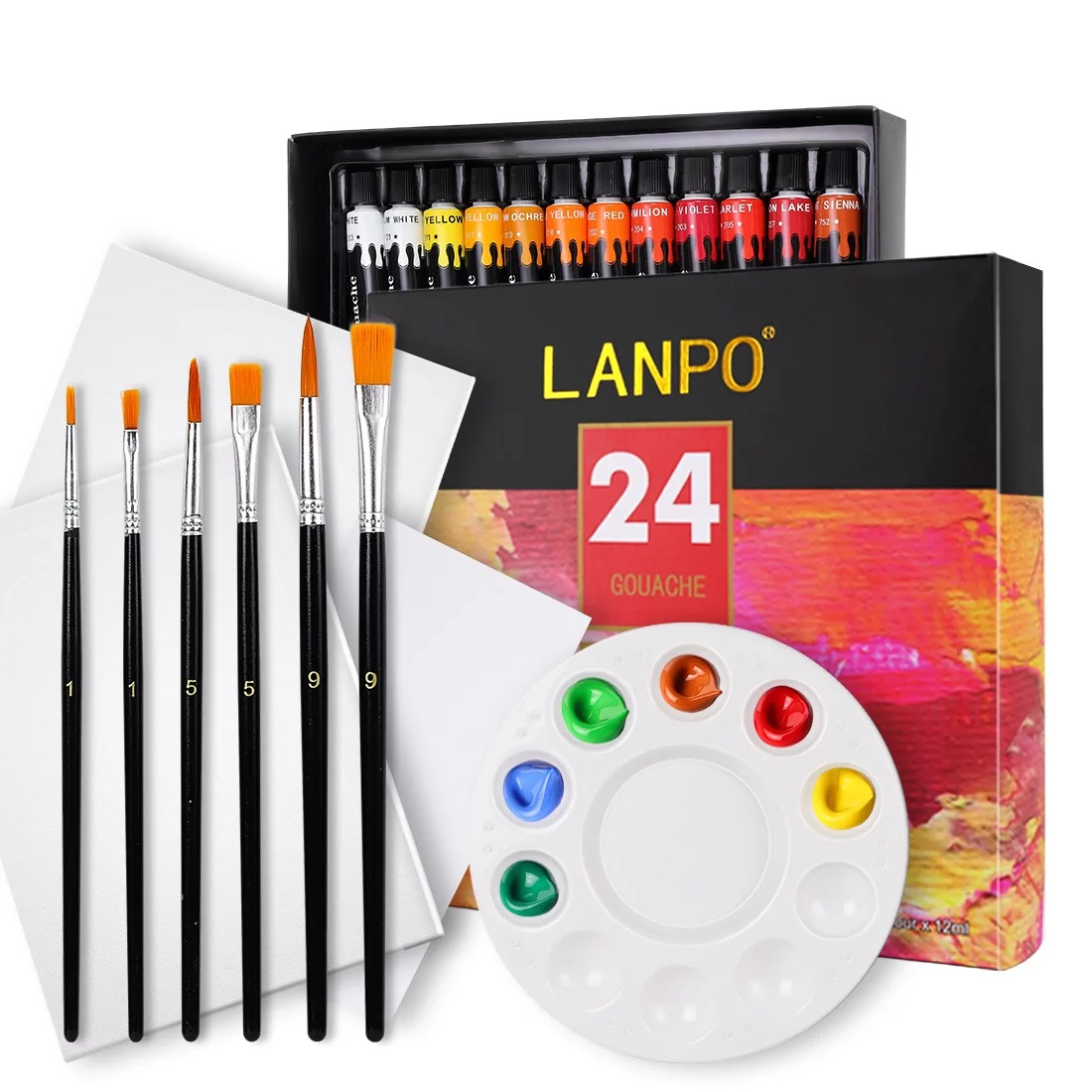 Gouache Paint 12 24 color 12ml watercolor pigment set aluminum plastic tube wholesale