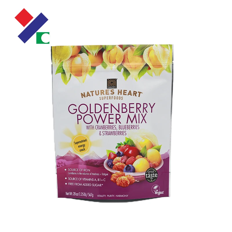 Матовая отделка Алюминий фольга yucai пластик сбоку уплотнения встать мешок упаковки еда сумка al