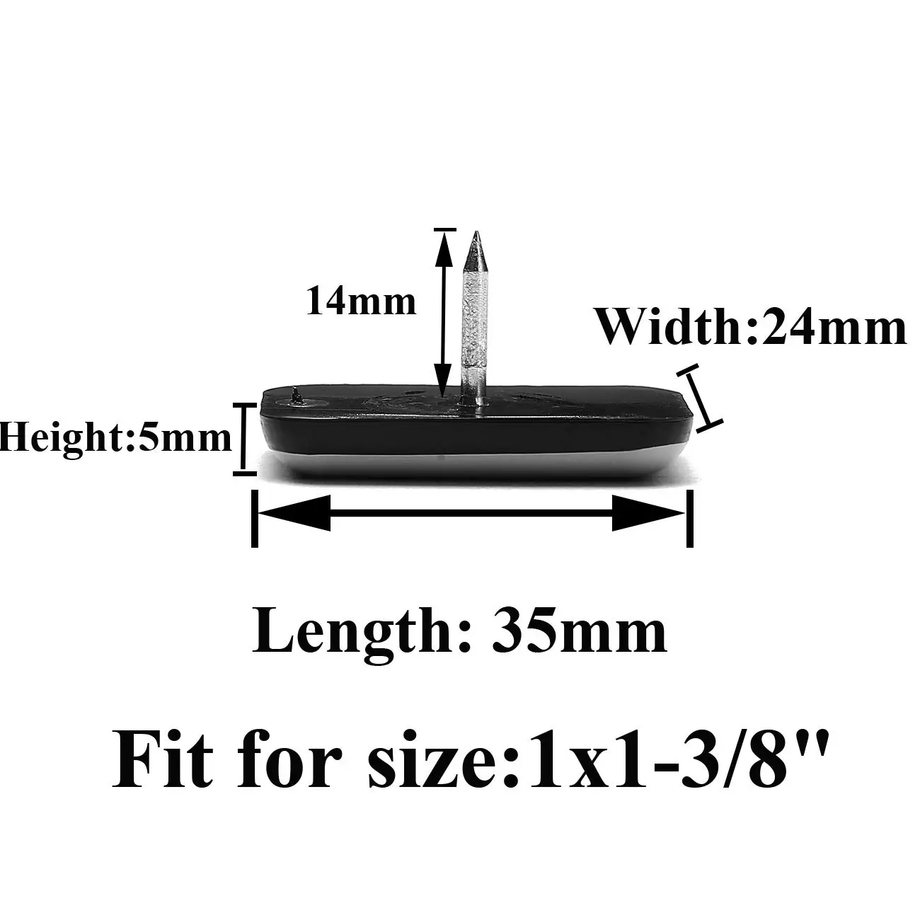 Wholesale Round plastic sofa leg with metal nail on furniture glides
