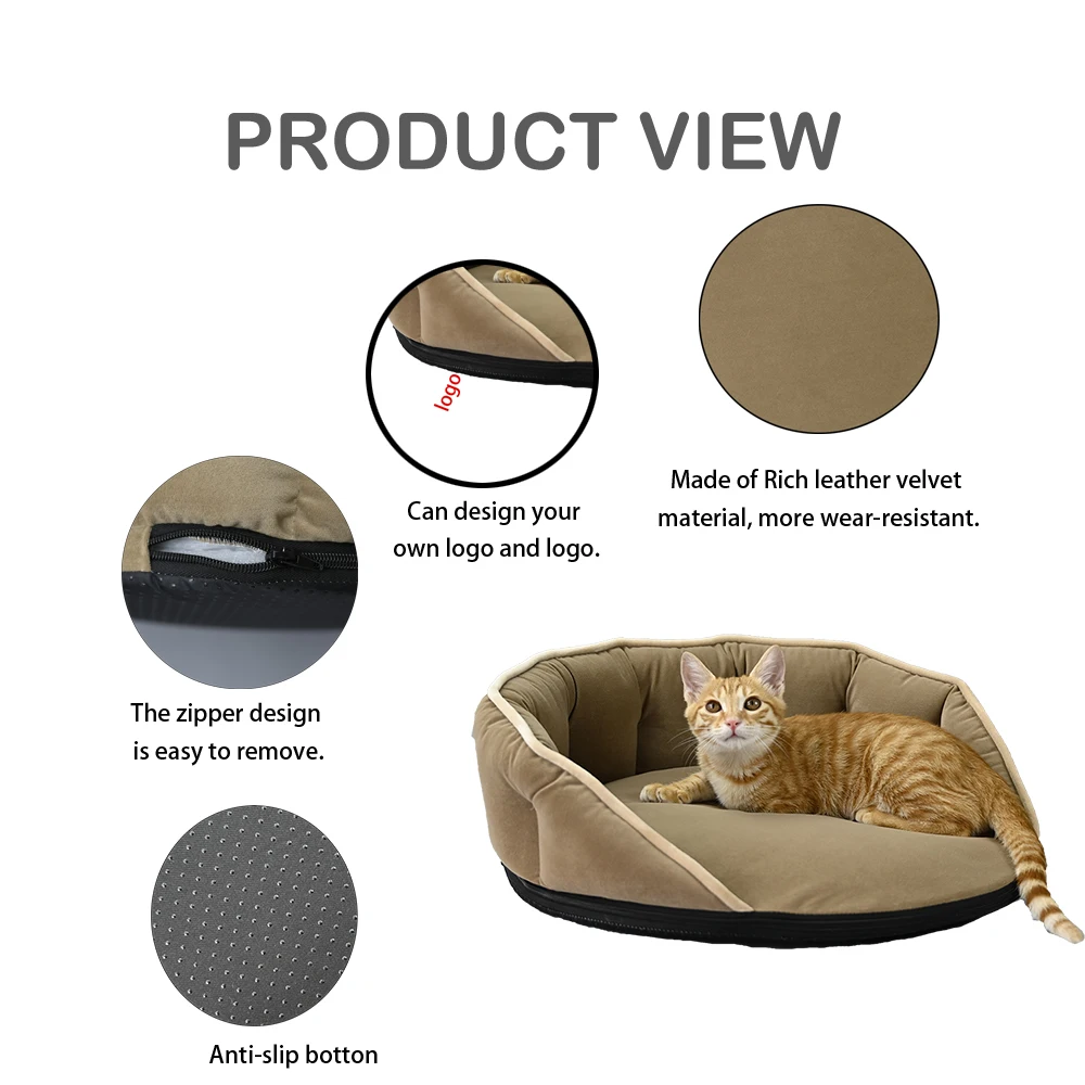 Orthopedic Sofa Cotton Indoor Sleeping Washable All-Season Custom Logo Pet Bed Nest House For Dog Cat