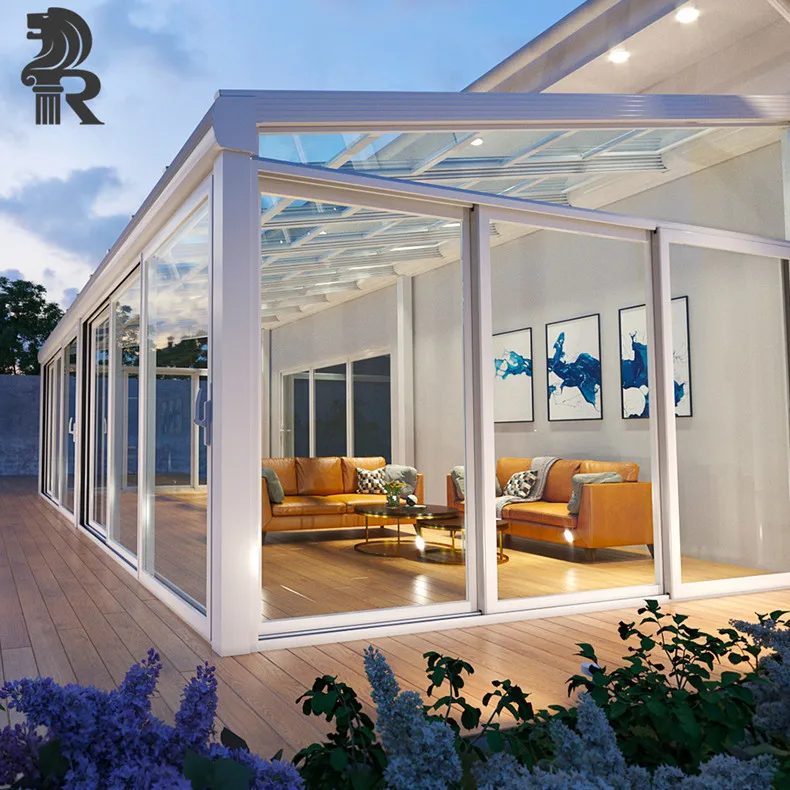 Outdoor Garden Sunroom Low-e Tempered Glass Sunlight Room The Small Tiny House Sunny Sunshine Glass Sunrooms For Villa