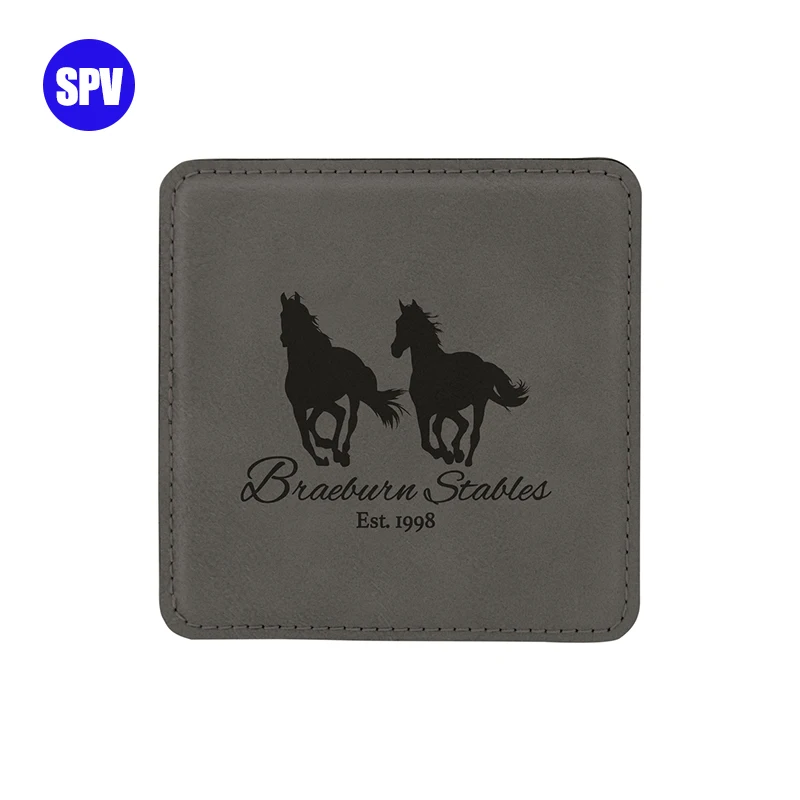 Square Laserable Leatherette Blanks Coaster For Laser Engraving