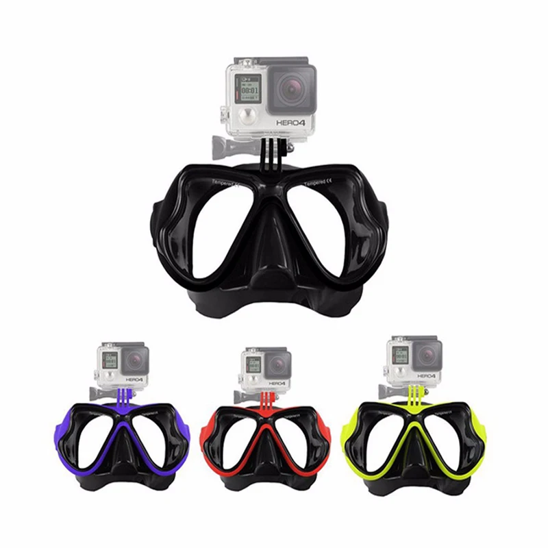 Hot action camera mount snorkeling diving Masks for gopro accessories Anti Fog Anti Leak Soft Silicone Equipment swimming