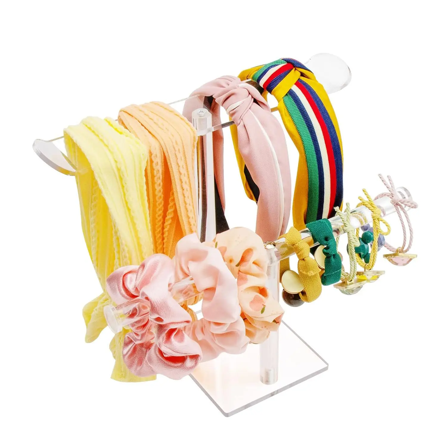 Clear Acrylic Custom Circular Tube T-Bar Bracelet Display Stand Acrylic Necklaces Jewelry Displays Holder