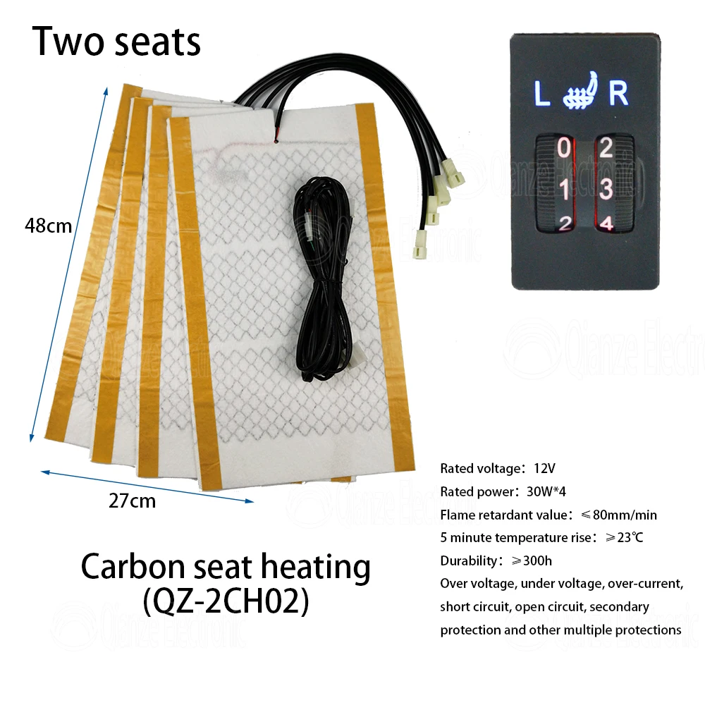 Seat heating system Carbon fiber seat heating system two seats 5v Usb Electric Carbon Fiber Cloth Heating Pad