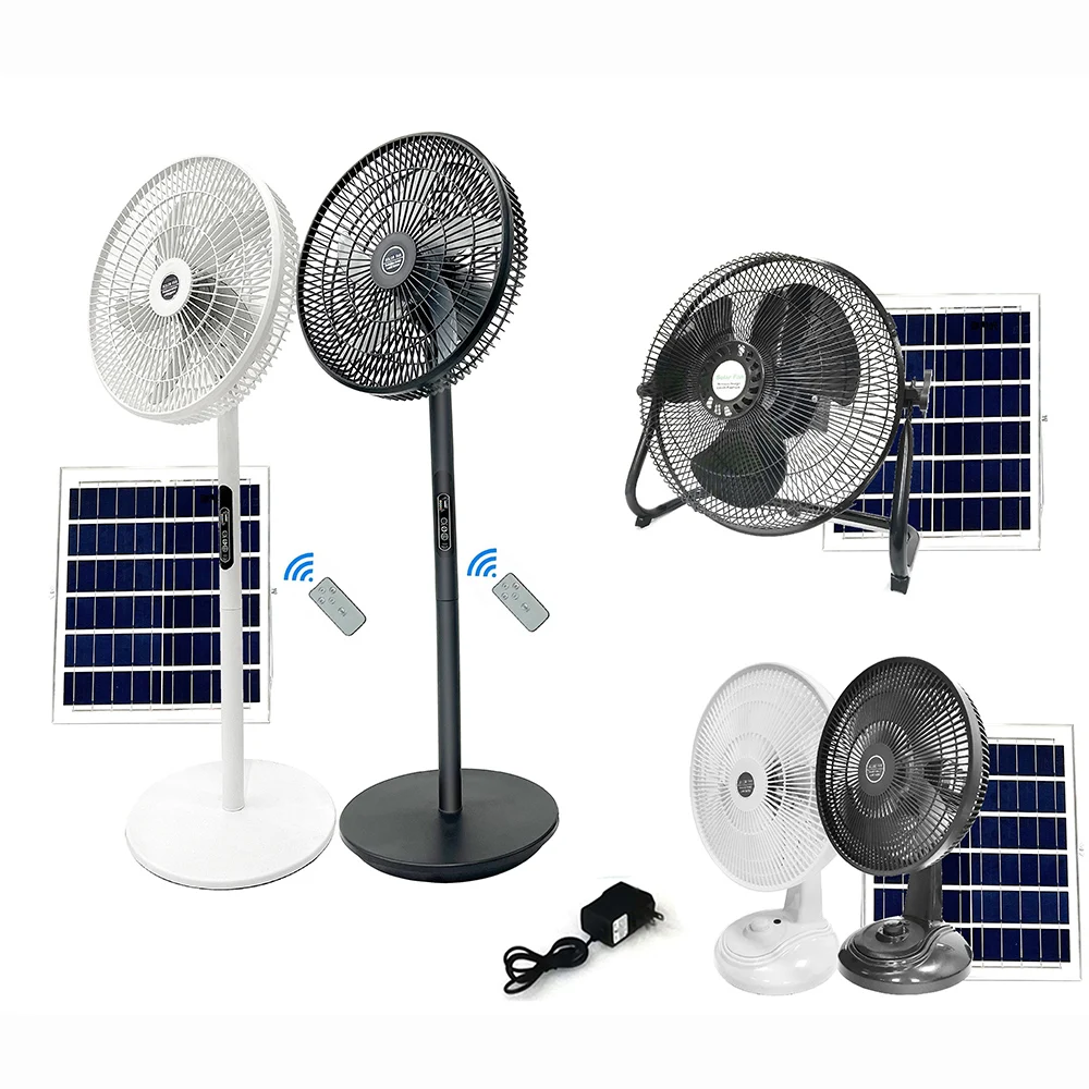 Solar Fan solar fan rechargeable wireless portable silent floor fan 12 inches