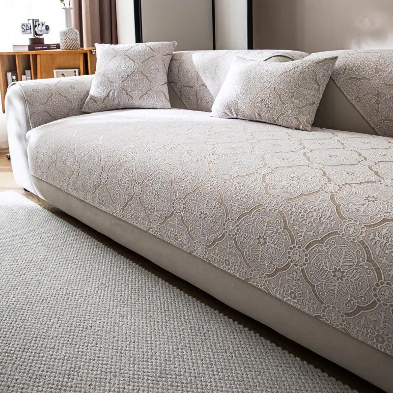 Light Luxury Retro French European Style Four Seasons Anti-Skid Anti-Cat Scratch Chenille Sofa Cushion Universal Sectional Sofas