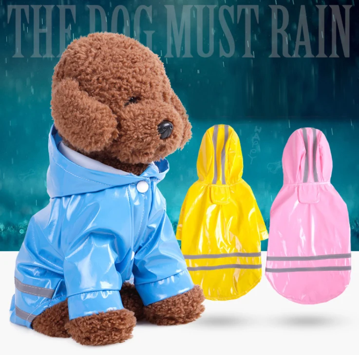 Spring Summer Fluorescence Color Waterproof Fashion Dog Raincoat Pet Clothes dog Rain coat