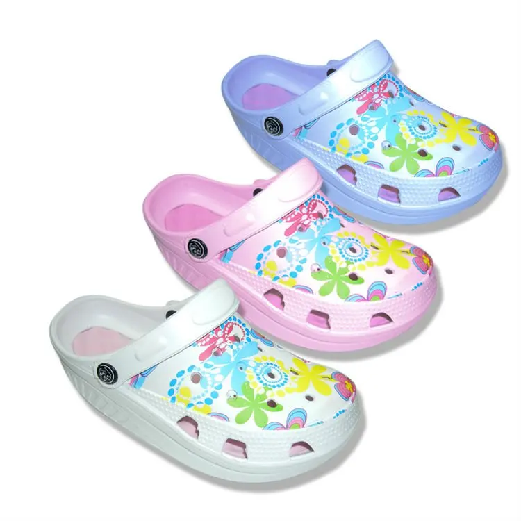 latest design printed colorful garden clogs man eva rubber shoes for beach