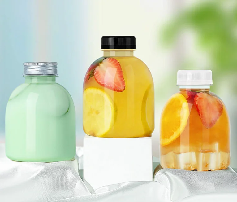 8oz 250ml Round Empty Milk Bottles Plastic Smoothie Bottles Ideal For Juice Milk Other Beverages