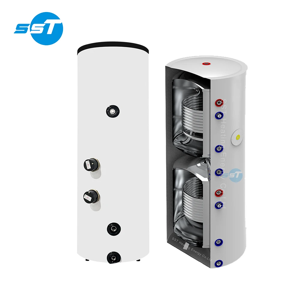 New Design ODM OEM Heat Pump Buffer Tank Heat Exchange Pressure Hot Water Tank Stainless Steel 100L 200L 300L 400L 500L