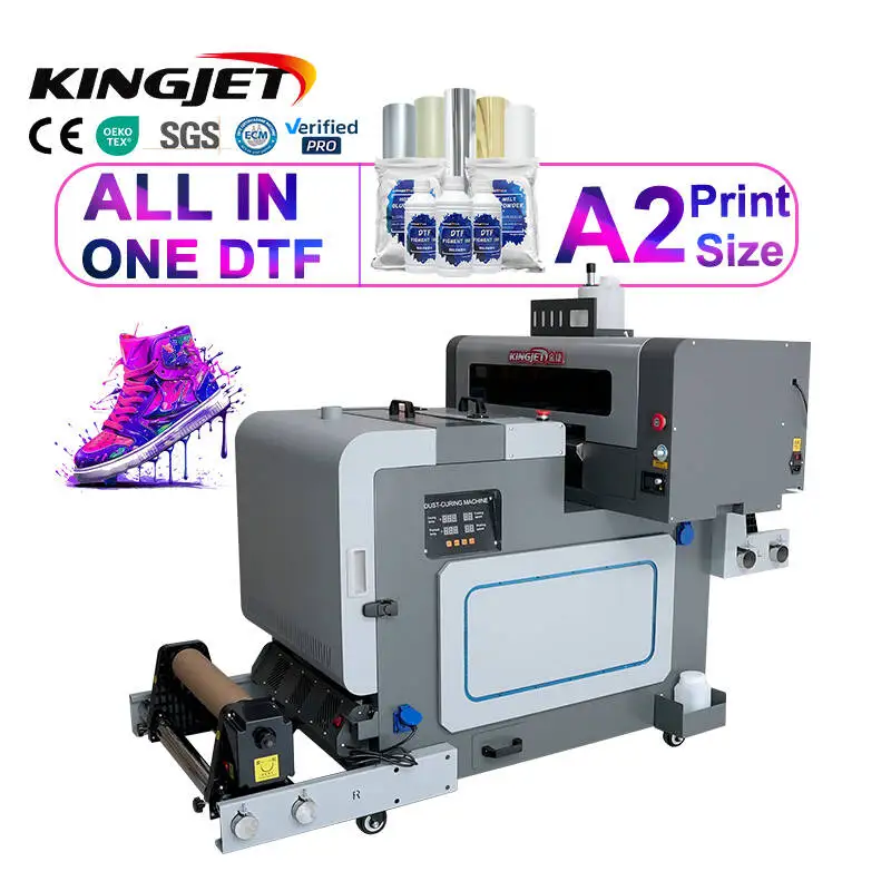 Kingjet dtf printer a3 size imprimante dtf machine oven sticker transfers xp600 clothes t shirt printing machine impresora dtf