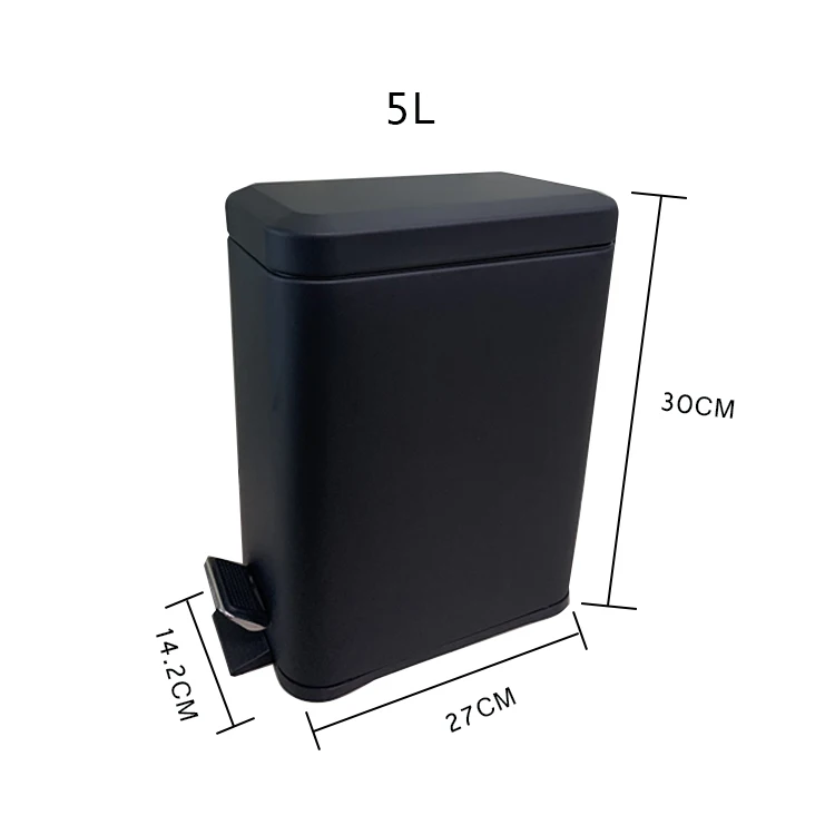 BX rectangle 5L black cold sheet step trash can trash bin waste bin