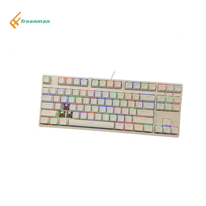 Detachable type C cable wired wireless mechanical switch gaming keyboard for laptop desktop pc with multi-color keycaps option