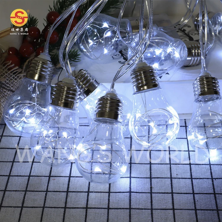 IP44 Solar Powered Indoor Outdoor Christmas String Lights Plastic Bulbs For Garden