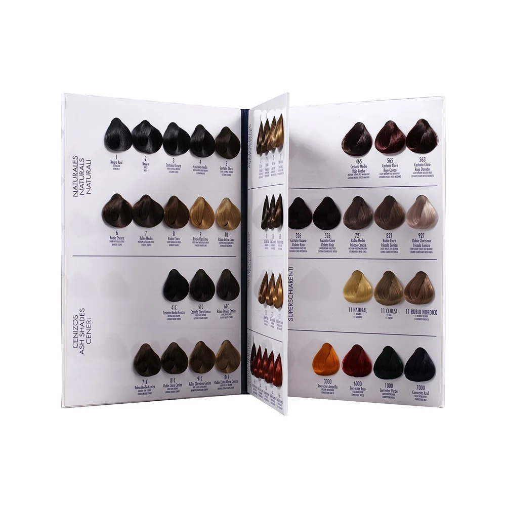 Customized color retention book-type hair dye color swatch chart for display