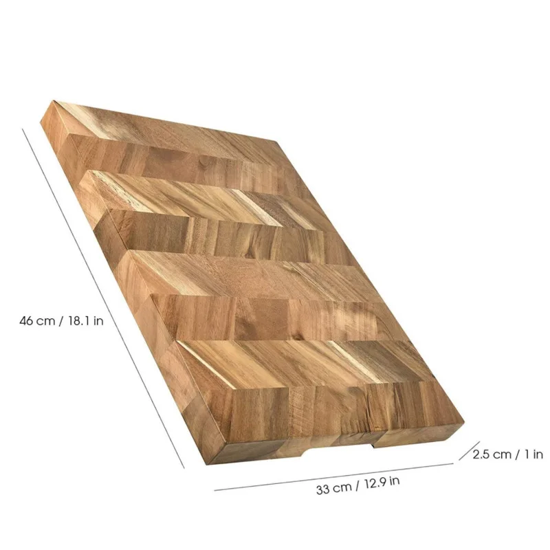 Extra Large Rectangular Block Split Thick Cut Vegetables Meat Easy Clean Acacia Wood Joint Cutting Board with LOGO engrave