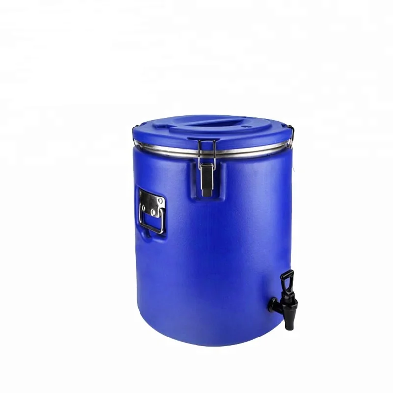 Blue PP and stainless steel thermos bucket keep warm barrel with tap  wholesale factory price