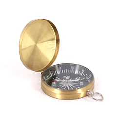 Brujula Compas Portable Metal Waterproof Luminous Compass Flip-Open Pocket Watch Compass for Outdoor Camping Hiking Navigation