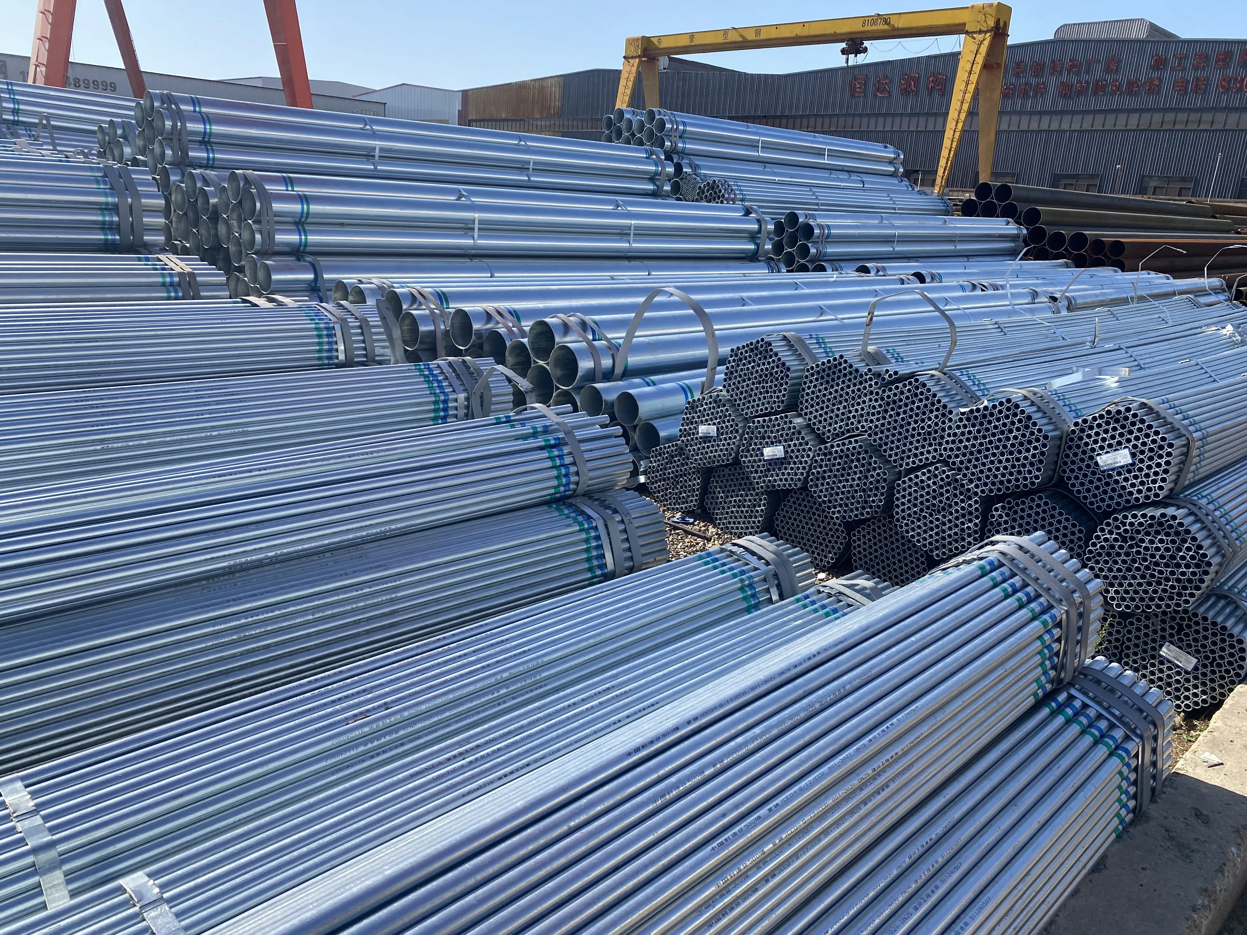 galvanized steel round pipe tube  4 inch 8 inch customized length schedule 40 galvanized steel pipe