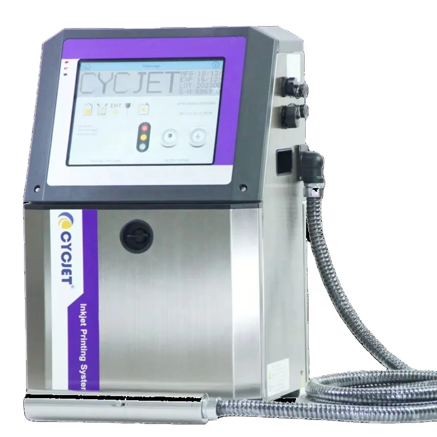 CYCJET CIJ Small Character Inkjet Printer Machine For Plastic Bottle Code Expiry Date Printing