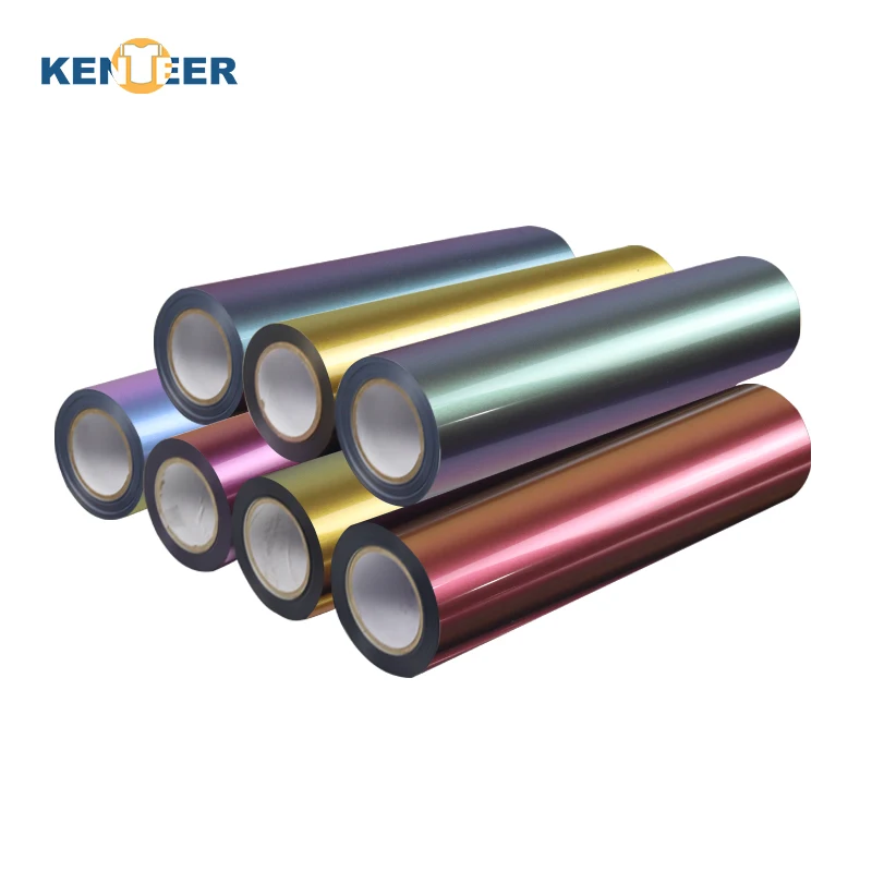  Kenteer free sample pu color changing chameleon htv heat transfer vinyl rolls for clothing T-shirt