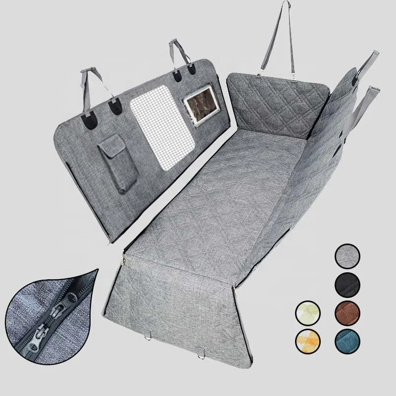 Dog Car Seat Cover for Back Seat. Protector Hammock - Waterproof Pet Trucks-Sedans & SUVs Use with Chom Roller Hair Remover