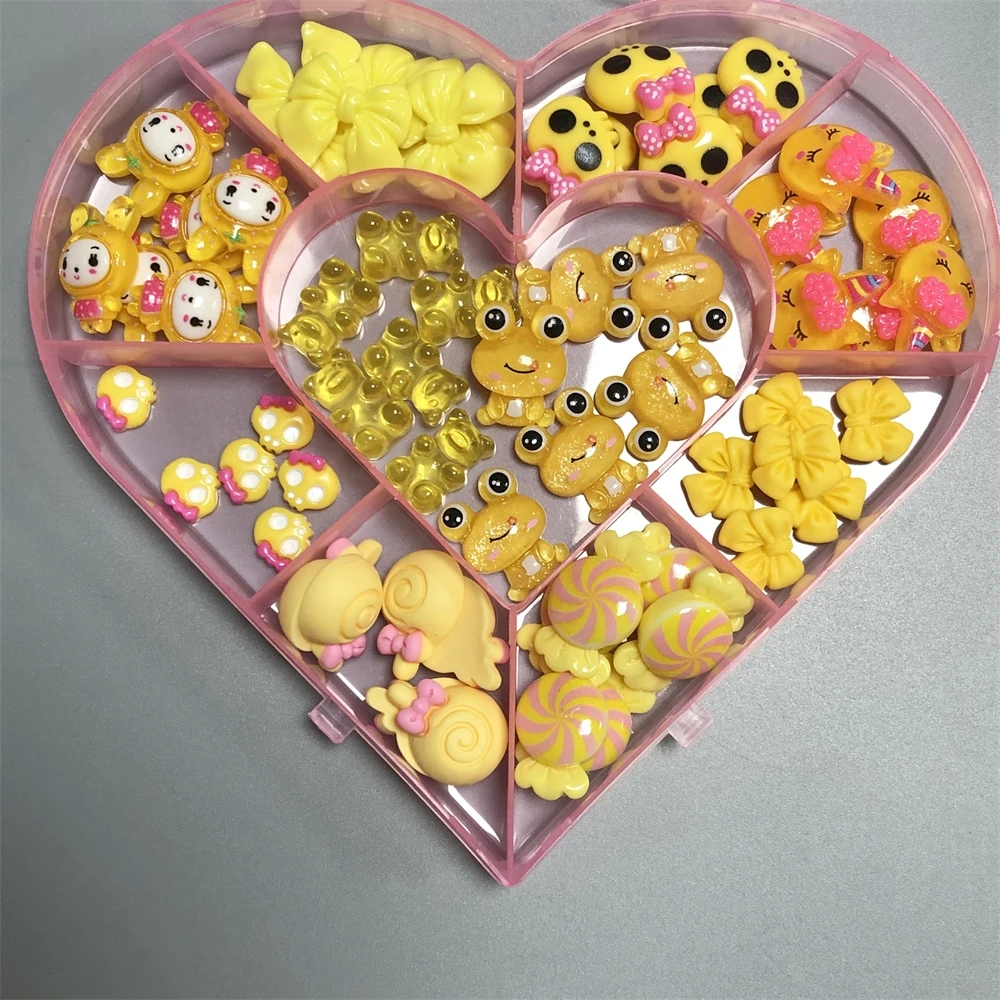 Spring Youthful Kawaii Bear Skull Head Lollipop Bunny Kitten Candy Bow Tie Set 3D Nail Art Charms Decor Phone Case Accessories