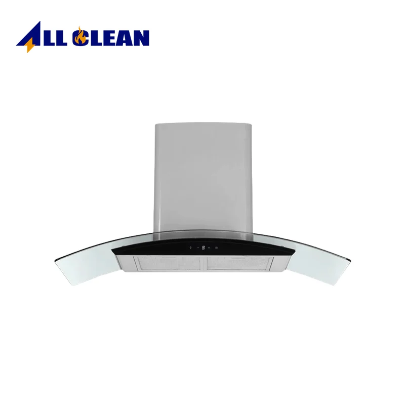 Elegant Island Series Range Hood Functional with Multi-Speed Glass Fan Energy-Saving Features and Smoke Exhaust