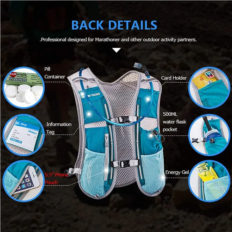 Hydration pack backpack 5l marathoner running race ultra slim lightweight hydration running vest