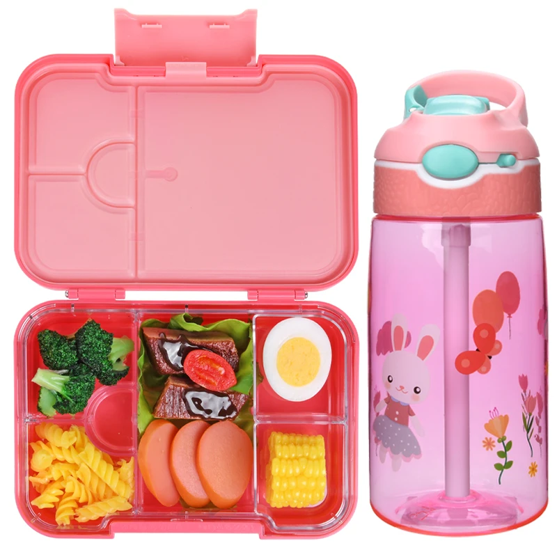 Kids Bento Lunch Box 5 Compartment Bento Box for Kids Divided Lunch Containers Easy Open School Lunch Containers for Boys Girls
