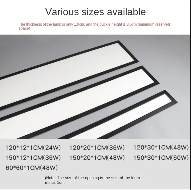 Black frame 600x600/300x300/1200x600/1200x300 led panel light surface mounted led panel