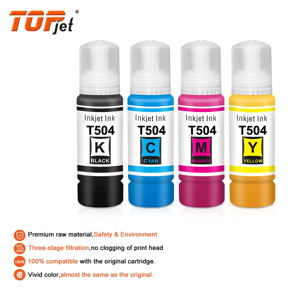 Topjet T504 504 комплект для заправки бутылок на водной основе премиальные чернила краски совместимые с Epson L4150 L6161 6171 струйный принтер