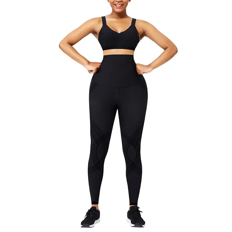 WAISTDEAR Custom Logo New Design 3D Printing 2 In 1 Compression High Waist Tummy Trimmer Tight Elasticity Butt Lifter Yoga Pants