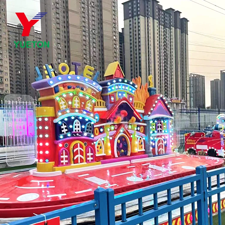 Wholesale Amusement Park Outdoor Railway Trains Fire Brigade Theme Kids Electric Rides Train For Shopping Mall Center Business